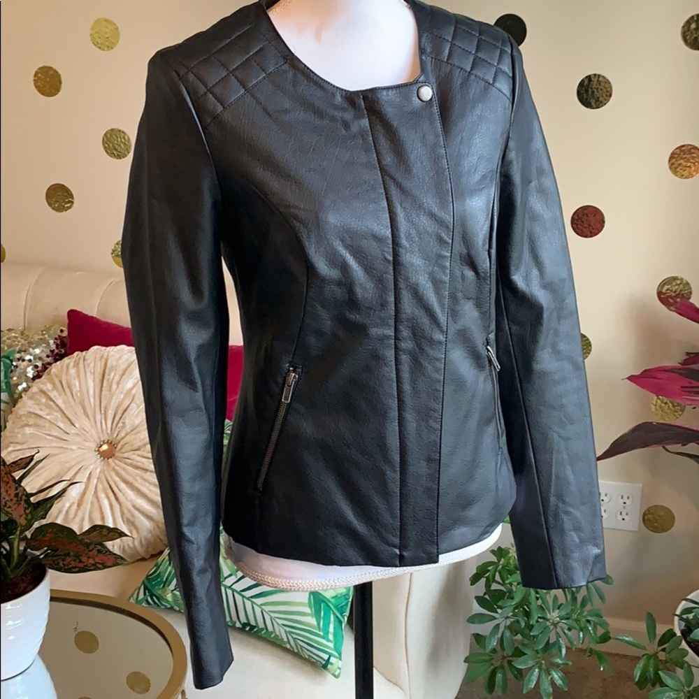 French Connection Vegan Leather Moto Jacket